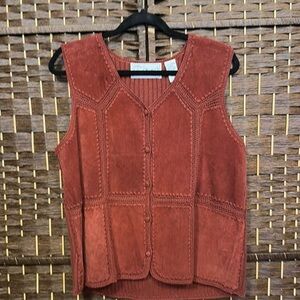 Sarah Bentley suede‎ and crochet vest size L